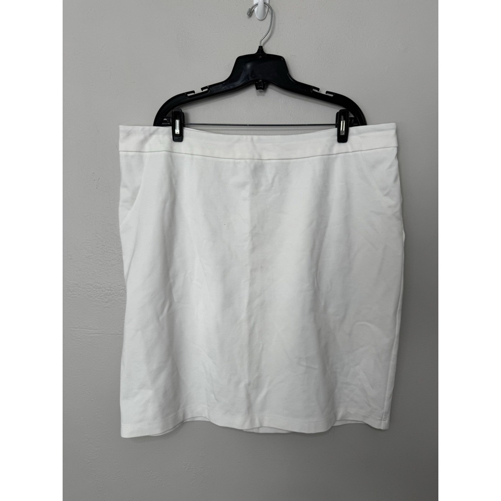 Linea by Louis Dell'Olio White Stretch Pull On Pencil Skirt Plus 22 Career Skirt